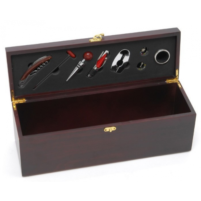 Coffret bois 1 magnum avec 8 accessoires