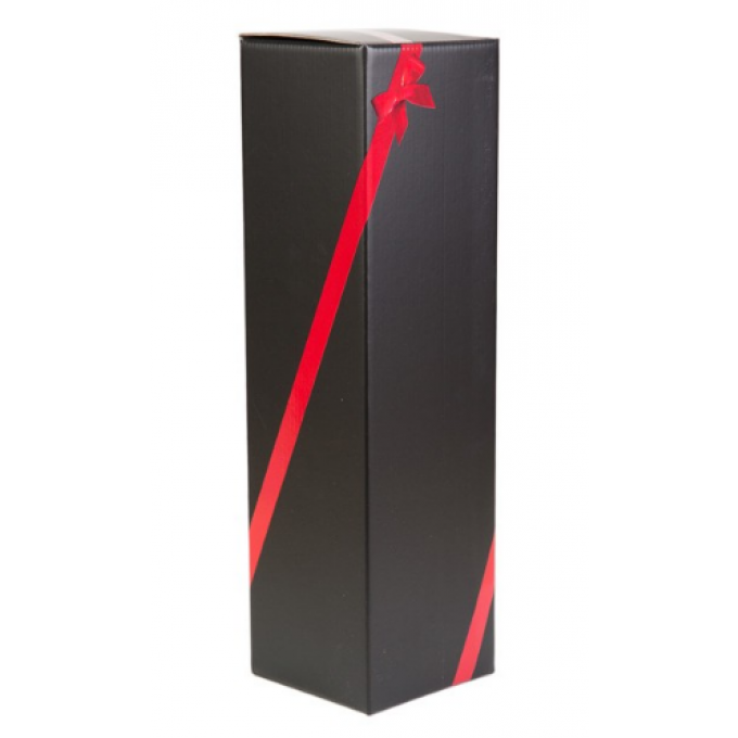 Etui noir élégance 1 magnum avec ruban rouge
