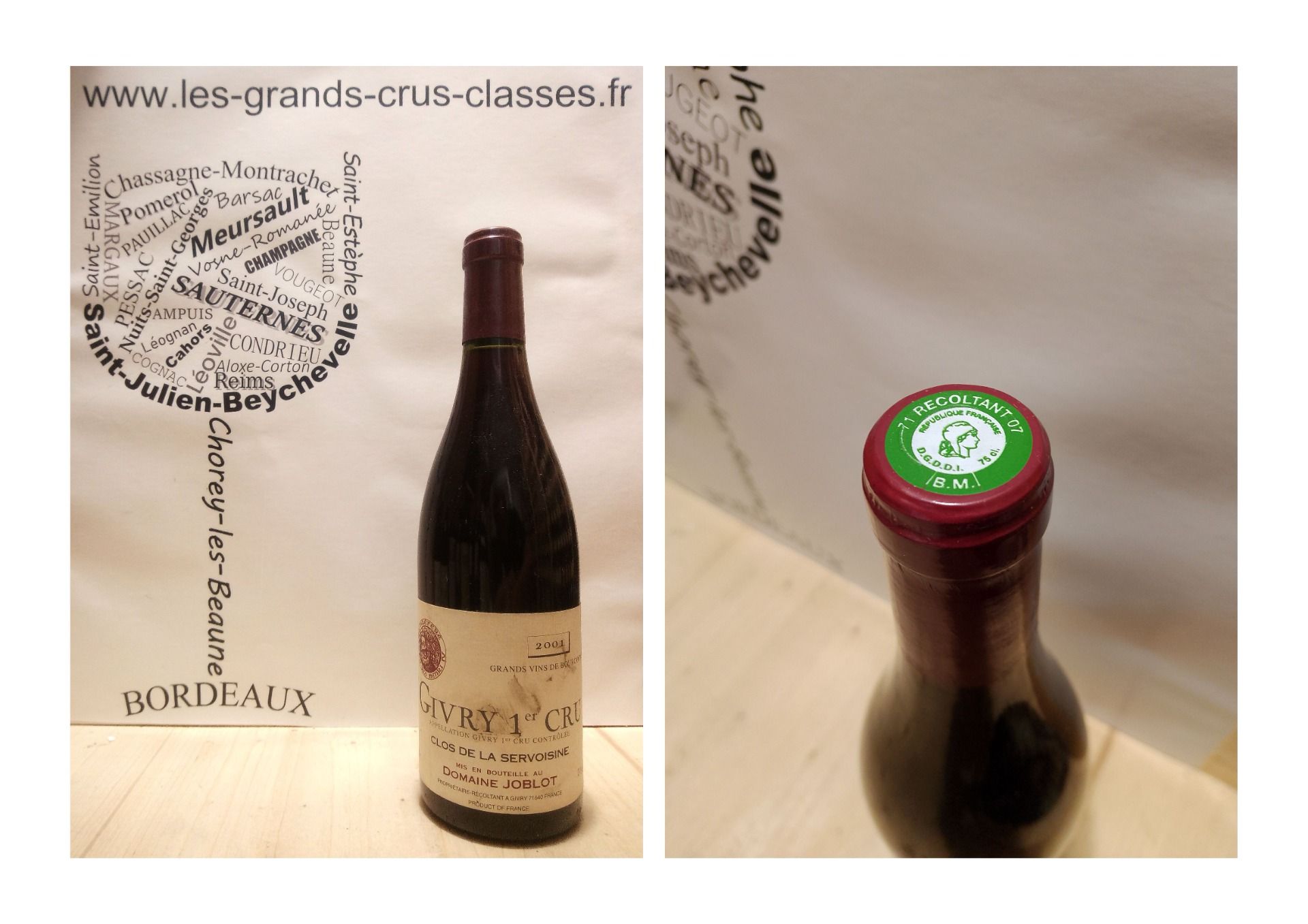 Givry 1er Cru 2001 - Clos de la Servoisine - Domaine Joblot