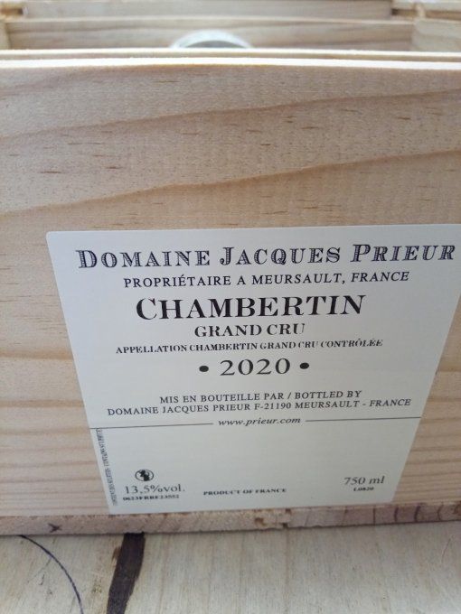 Chambertin Grand Cru 2020 - Jacques Prieur - CBO 3 x 75 cl