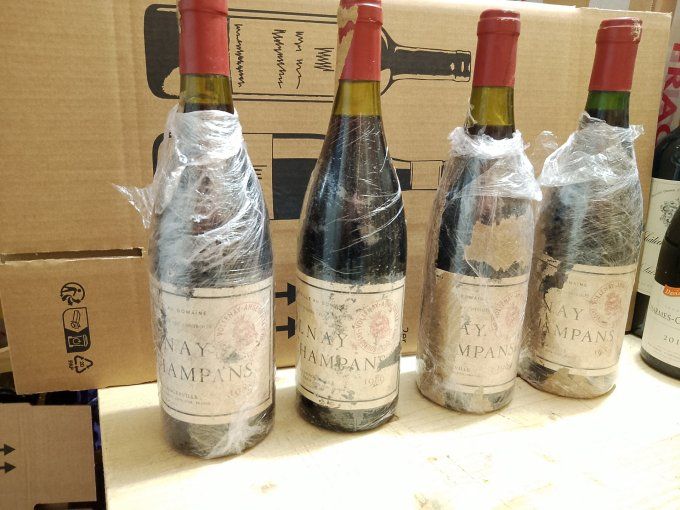 4 x 75 cl - Volnay 1er Cru 1989 - Champans - Marquis d'Angerville